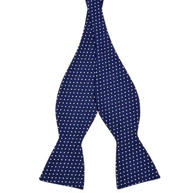 Bavlnený viazací bodkovaný motýlik Navy Blue Bavlnený viazací bodkovaný motýlik Navy Blue