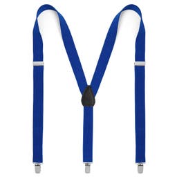 Slim Neon Blue Clip-On Suspenders
