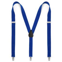 Blue Slim Clip-On Suspenders