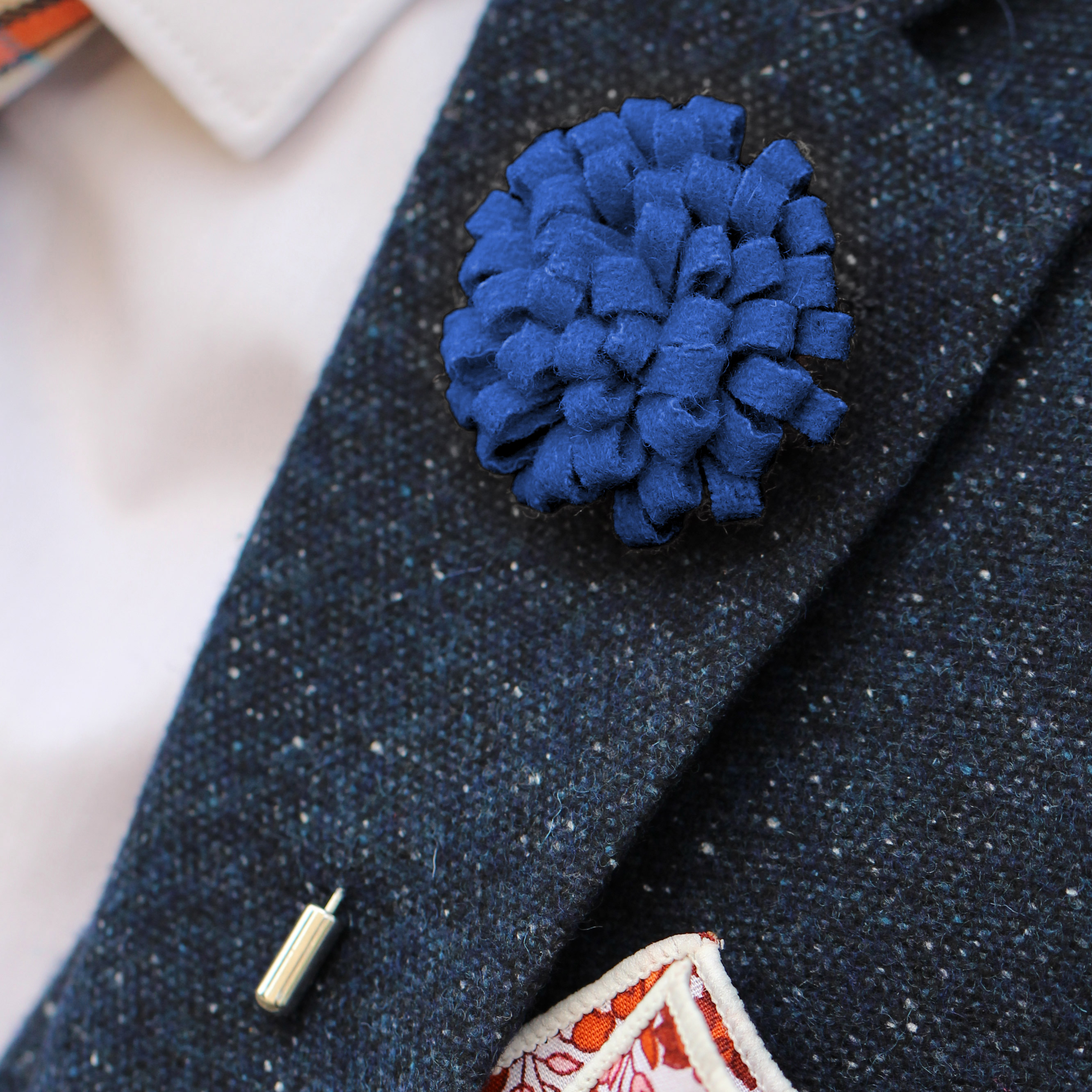 Creative Royal Blue Lapel Flower - 3