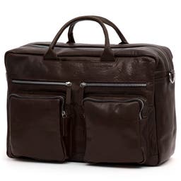 Montreal Combi hnědá kožená cestovní taška