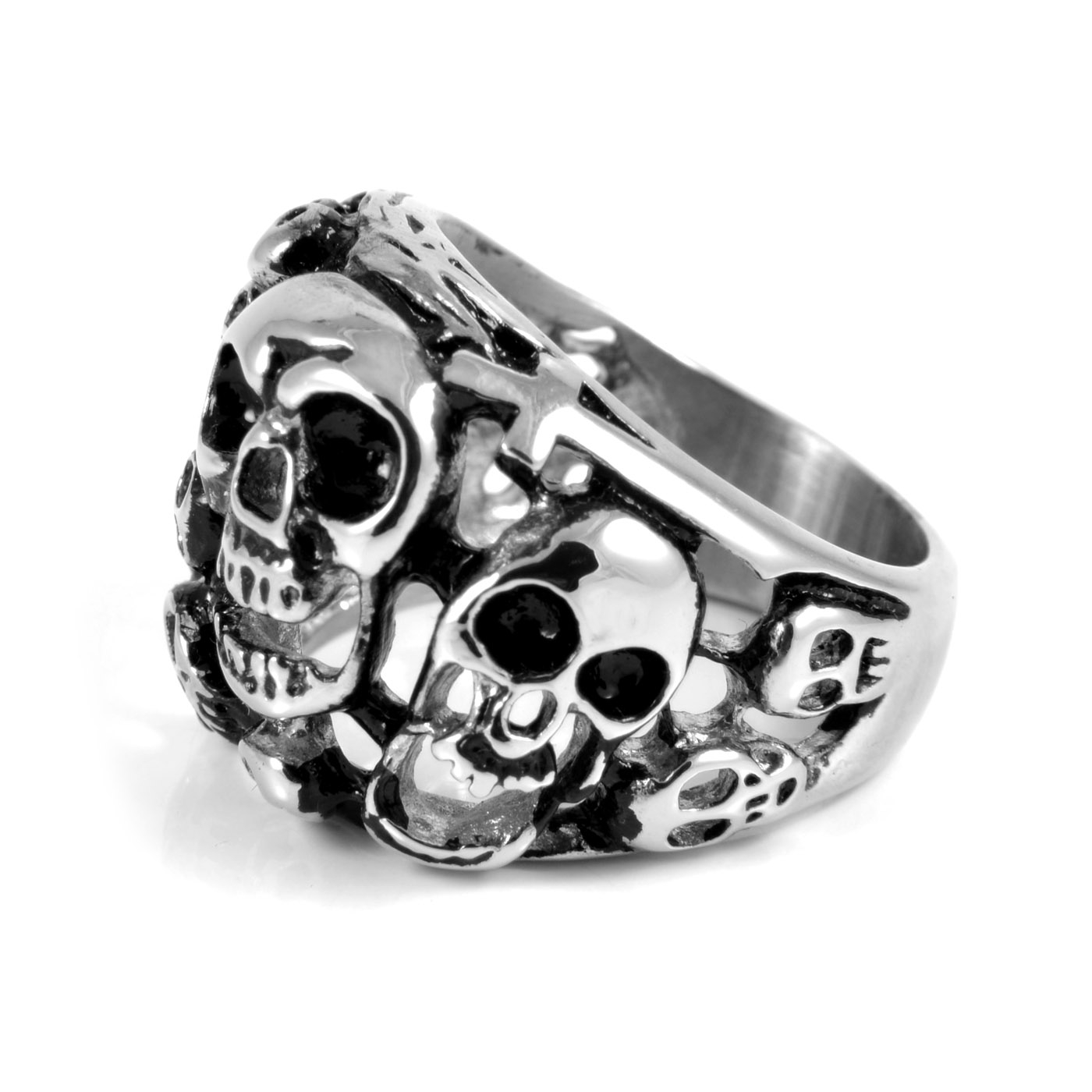 Multiple Skulls Steel Ring - 1