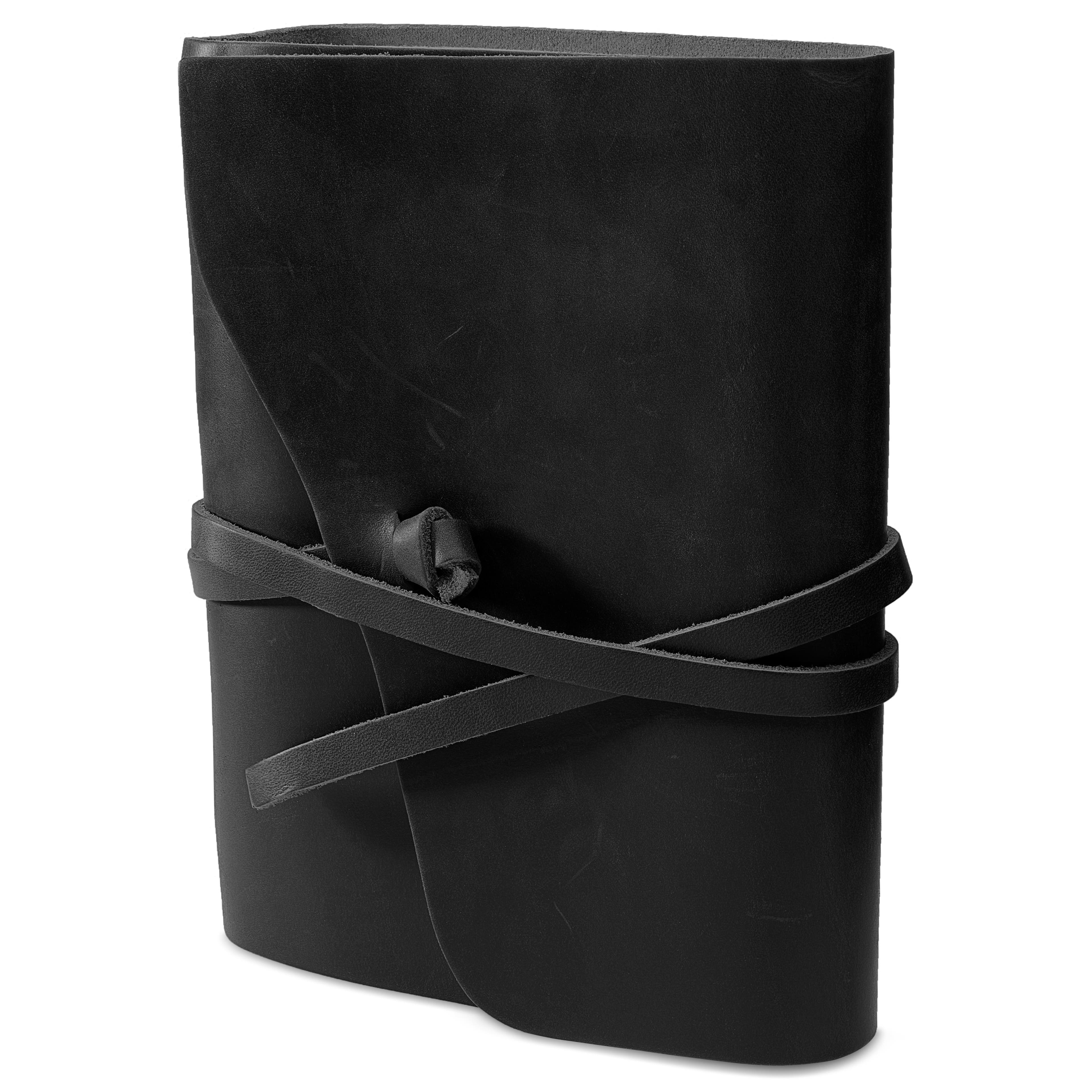 Notebook | Black Leather | Wrap-Around Strap