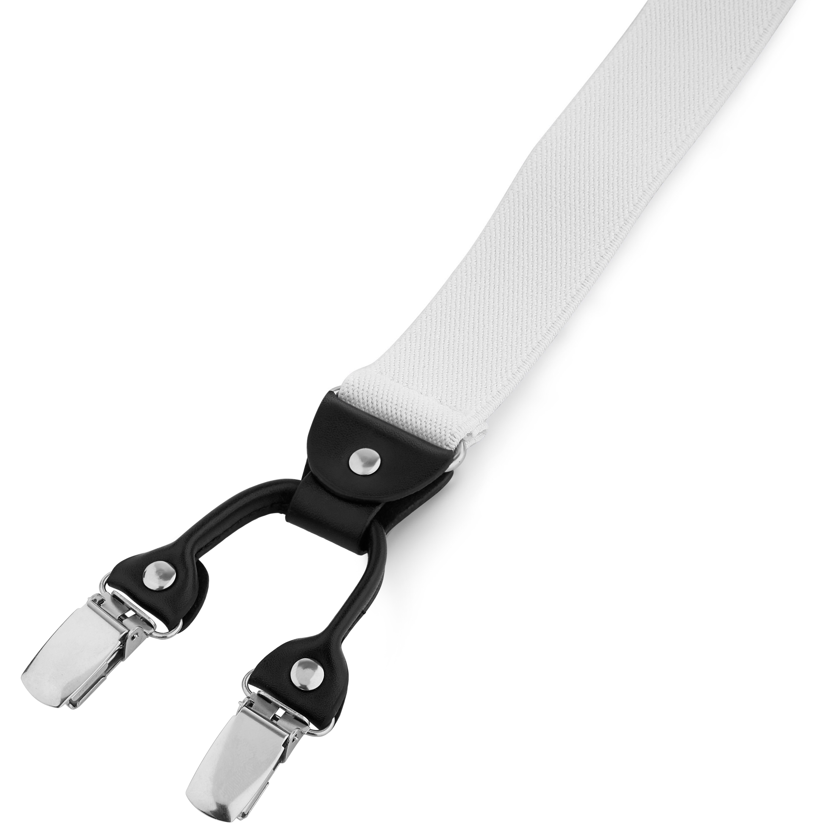 Тесни бели тиранти с клипс - 2