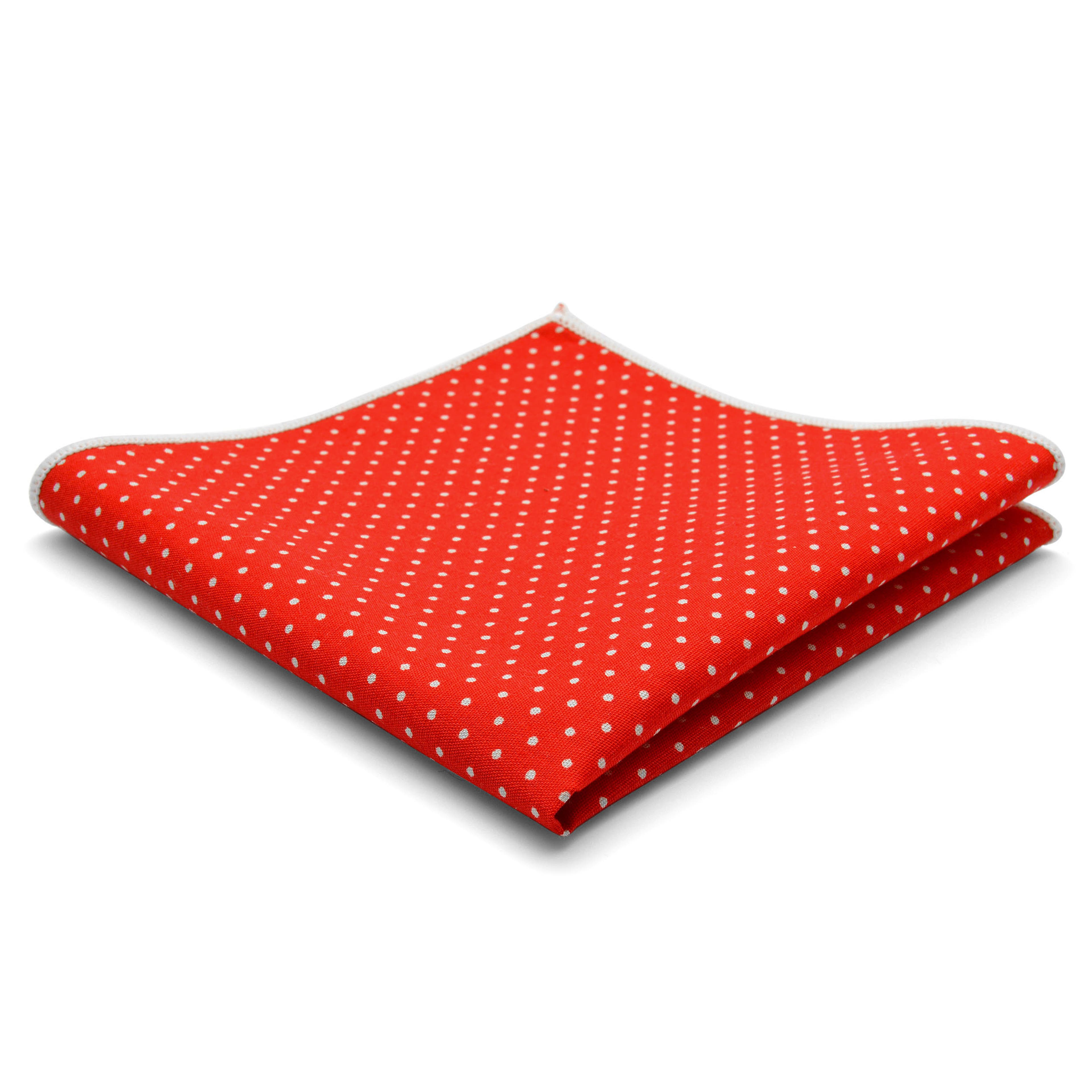 Rot gepunktetes Einstecktuch aus Baumwolle