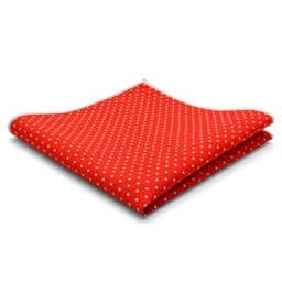 Red & White Small Dots Cotton Pocket Square