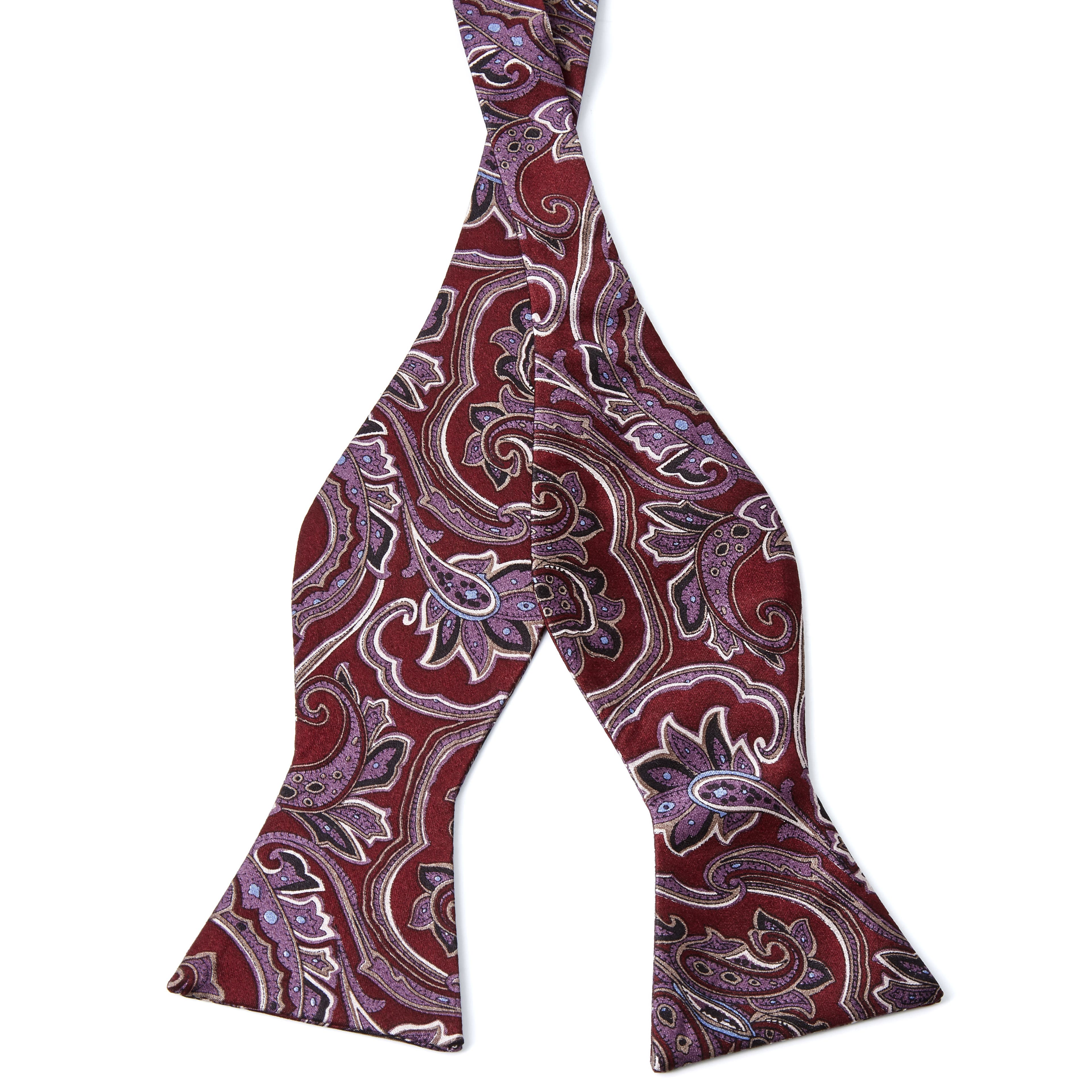 Red and Green Baroque Print Silk Self Tipped Tie | Drake's