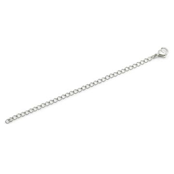 Hõbedatooni 304L roostevabast terasest kaelakee pikendus 10 cm Hõbedatooni 304L roostevabast terasest kaelakee pikendus 10 cm