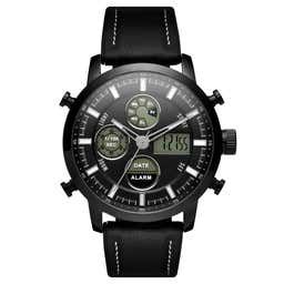 Militum | Black Stainless Steel Military Chronograph Watch With Black Dial