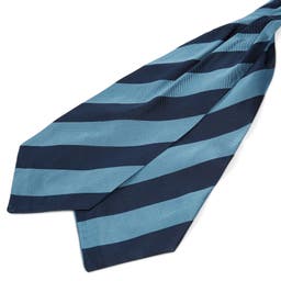 Navy & Light Blue Striped Silk Cravat