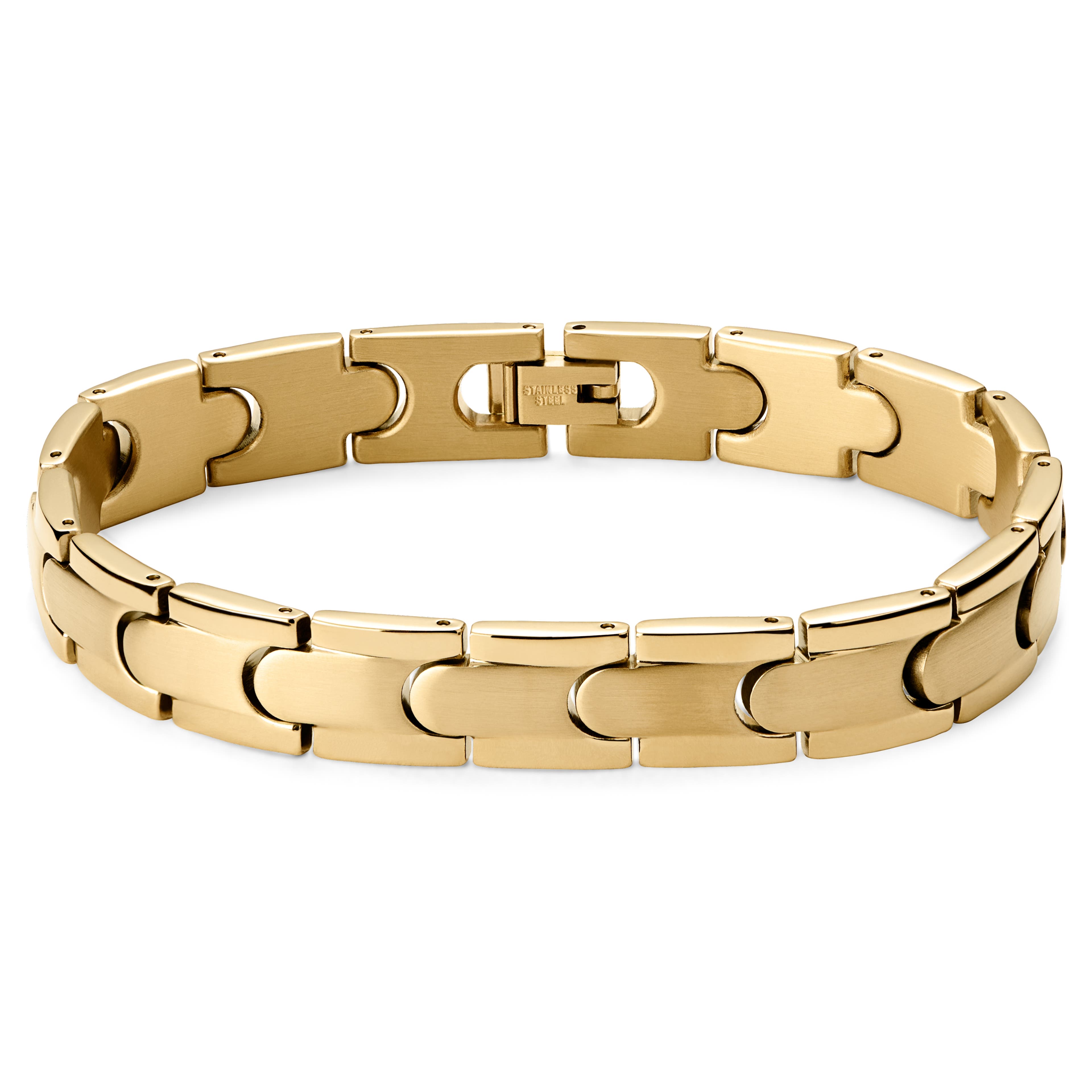 Gold-Tone Titanium Snap Lock Bracelet