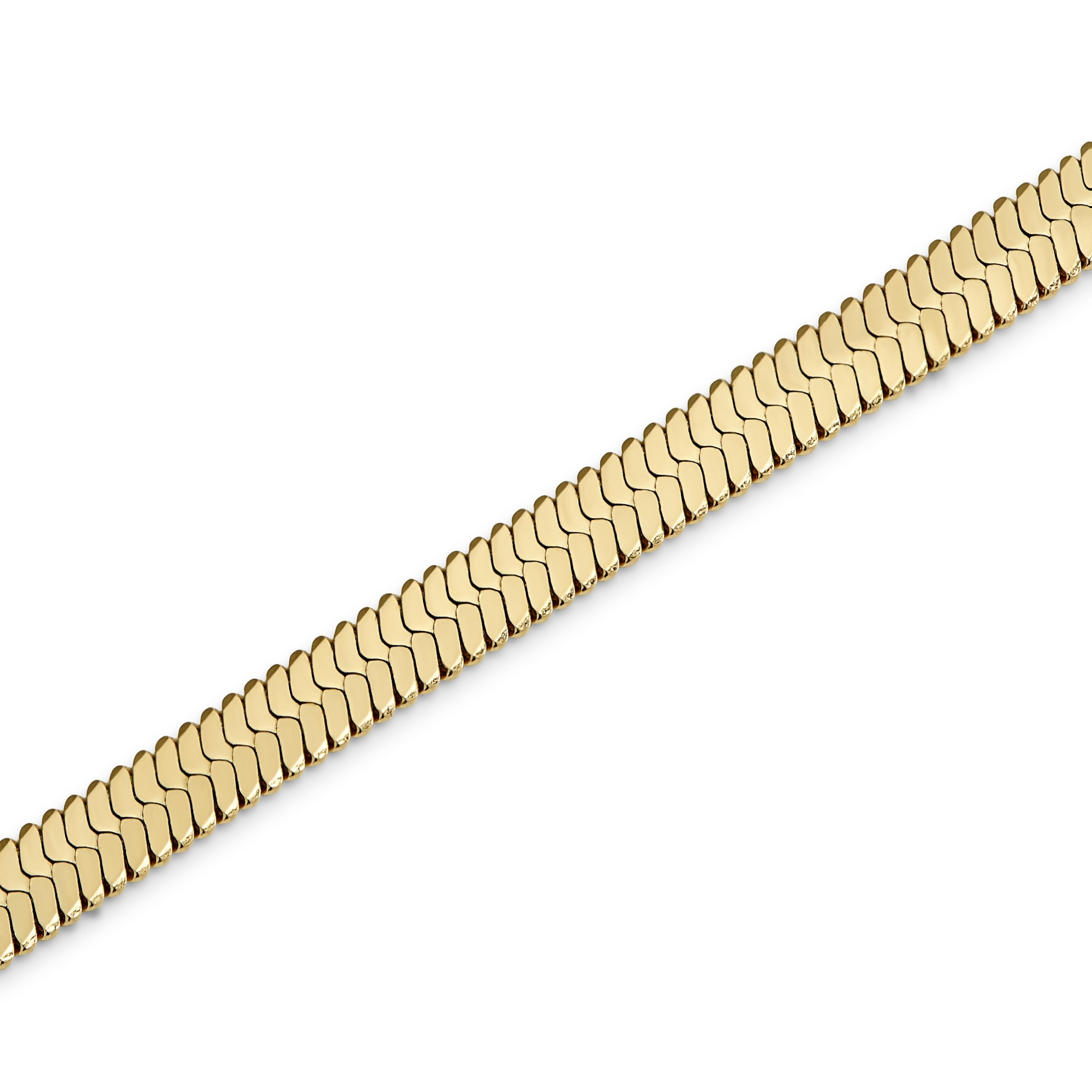 Braccile A Catena Spina Di Pesce In Oro Giallo 14K | Larghezza 5 Mm | Lunghezze Disponibili 45,7, 50,8, 61 Cm | Gioiello Pregiato Con Moschettone E Confezione Regalo