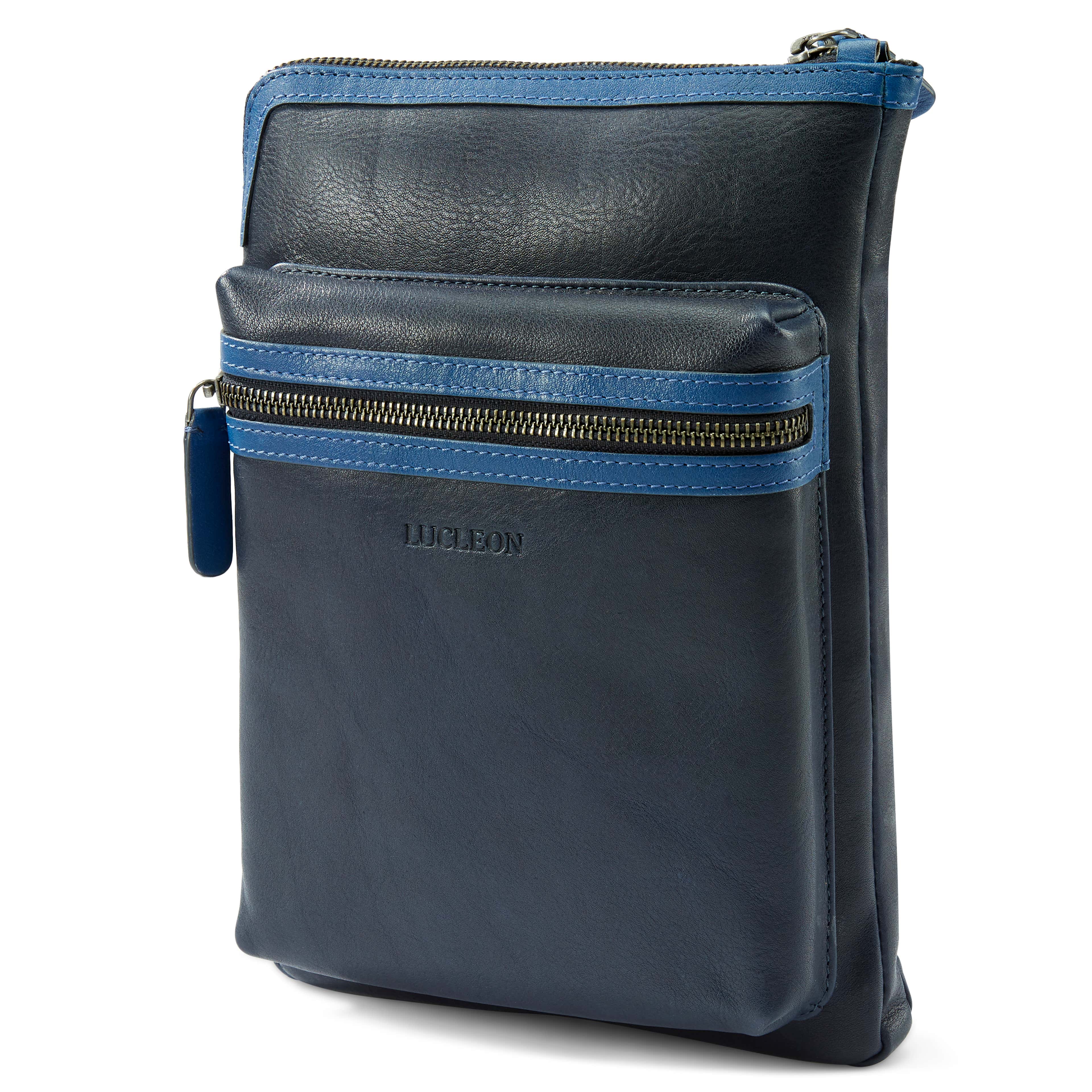 Liam Navy & Cobalt-Blue Leather Tablet Case