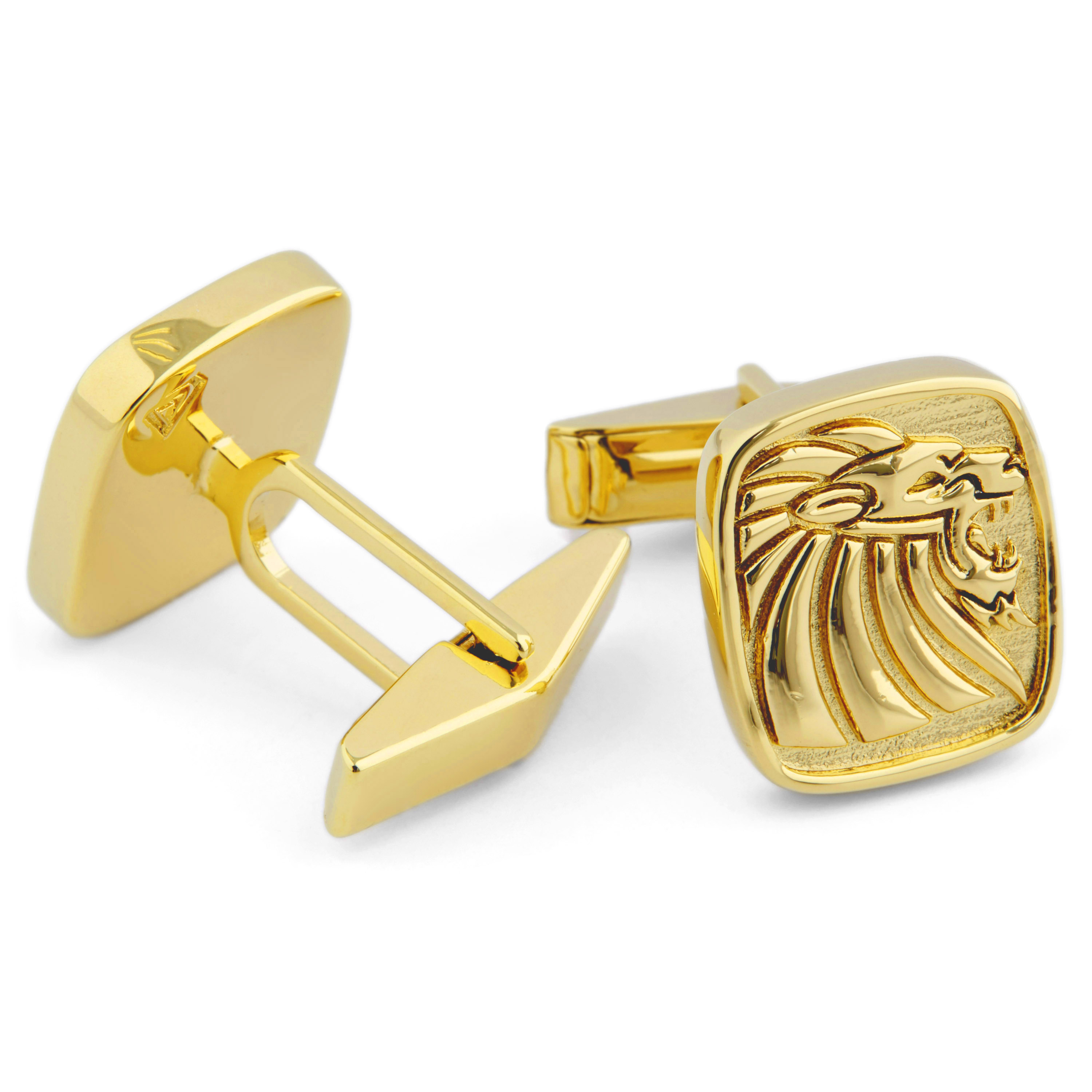 Löwe Tribut 925er Gold Manschettenknöpfe - 2