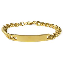 7mm Gold-Tone Stainless Steel ID Bracelet