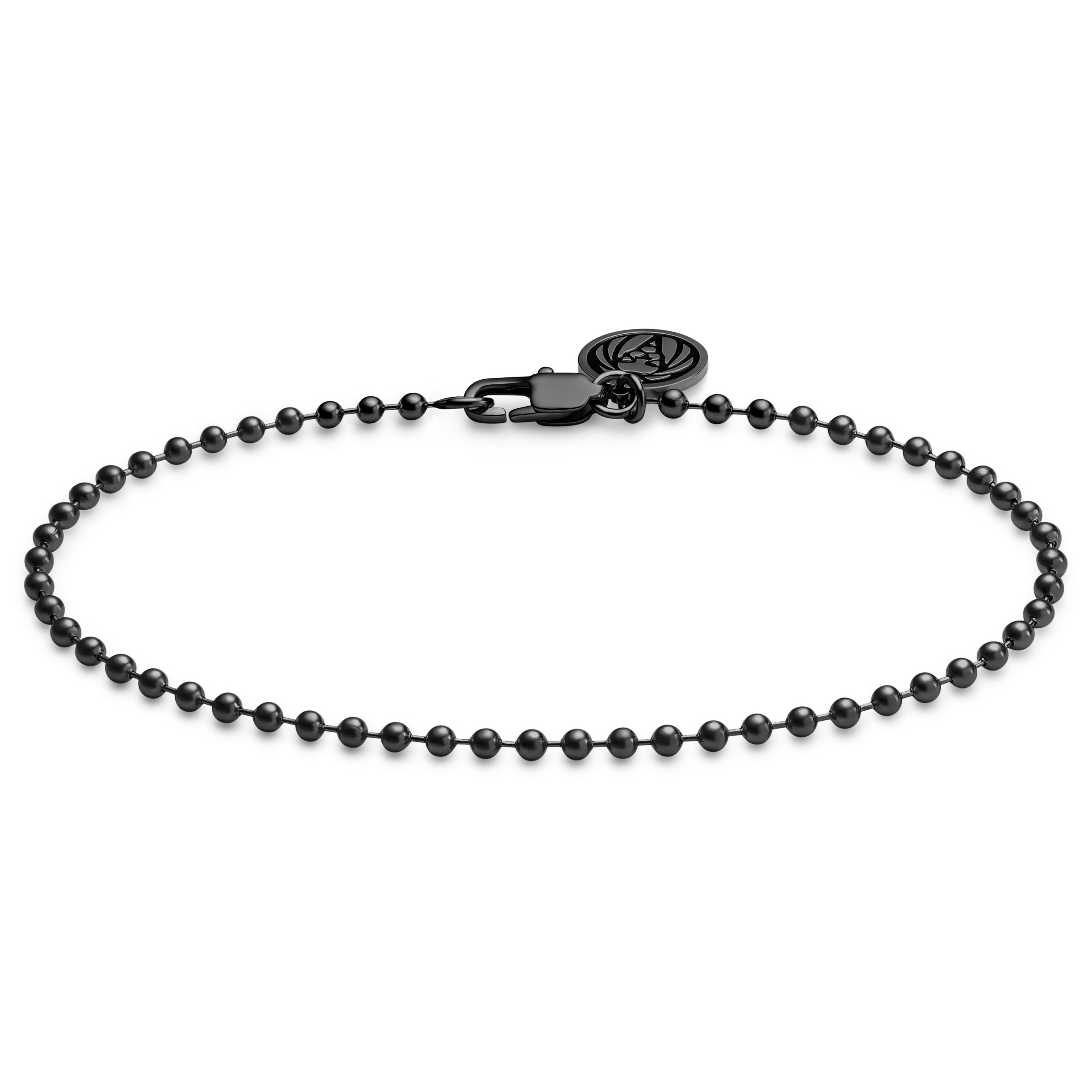 Essentials | Pulseira Corrente Bola Preto Metalizado de 2,5 mm Essentials | Pulseira Corrente Bola Preto Metalizado de 2,5 mm