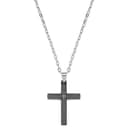 Litet Svart Kors med Stålhalsband Litet Svart Kors med Stålhalsband