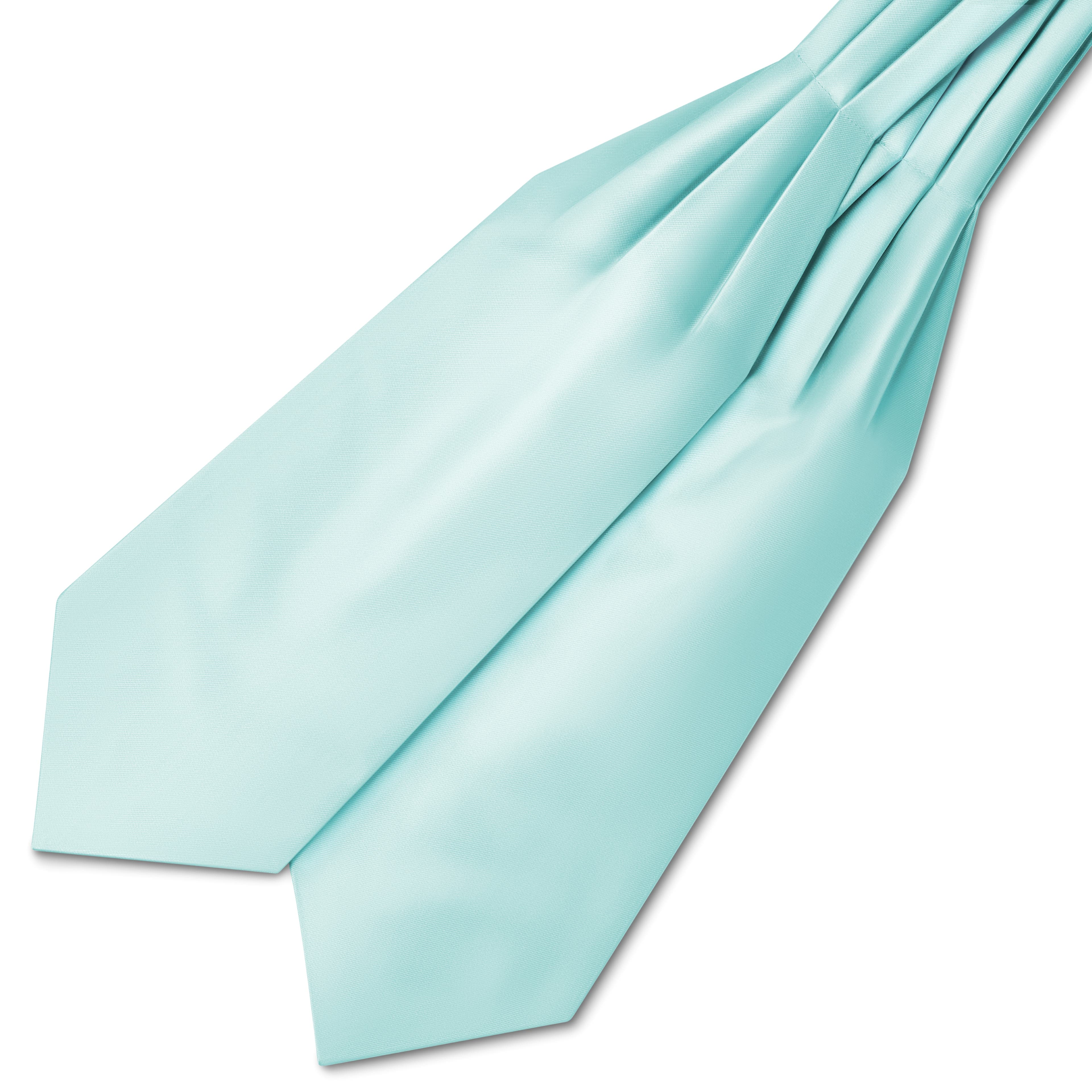 Cravate Ascot en satin bleu layette