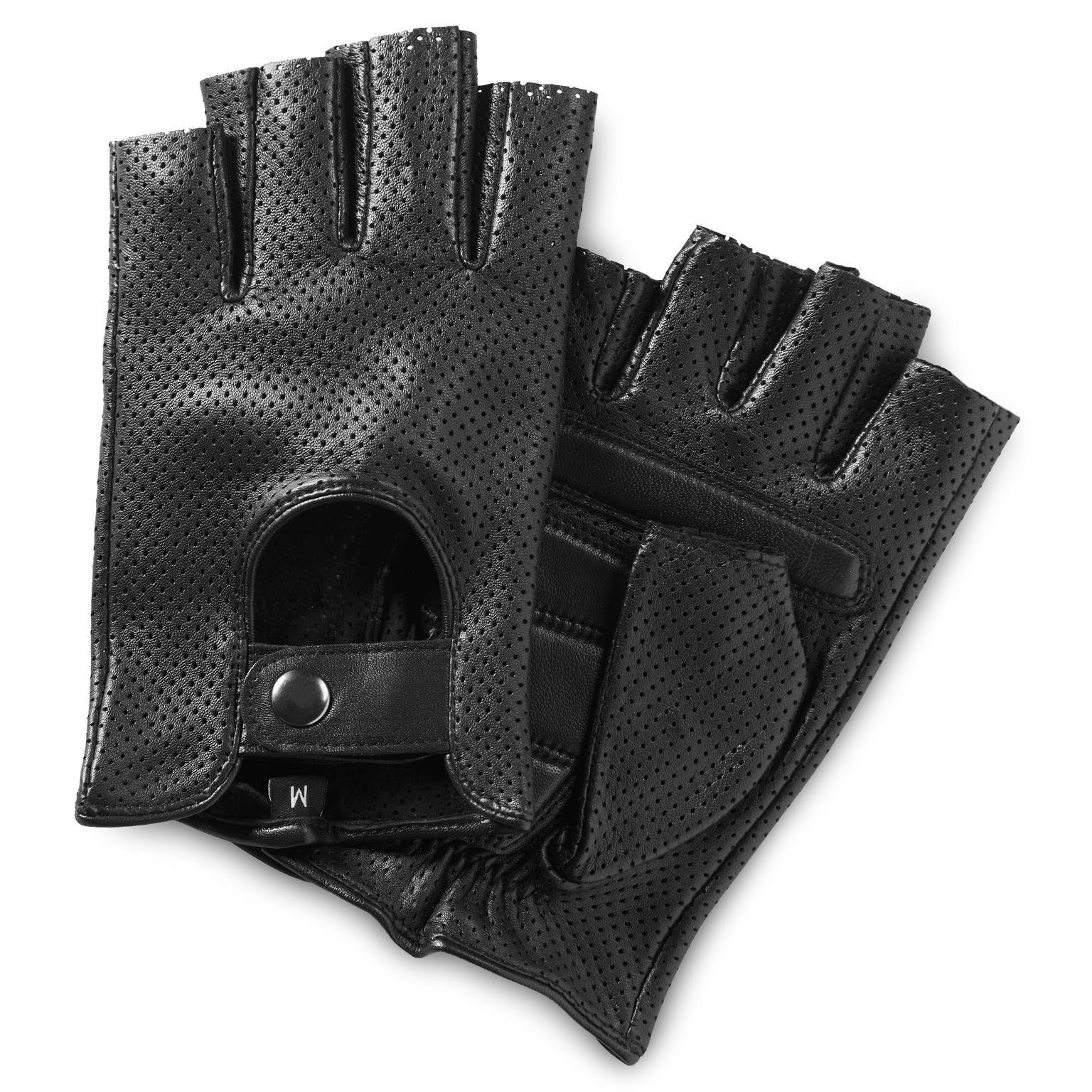 Black Fingerless Sheep Leather Driving Gloves Black Fingerless Sheep Leather Driving Gloves
