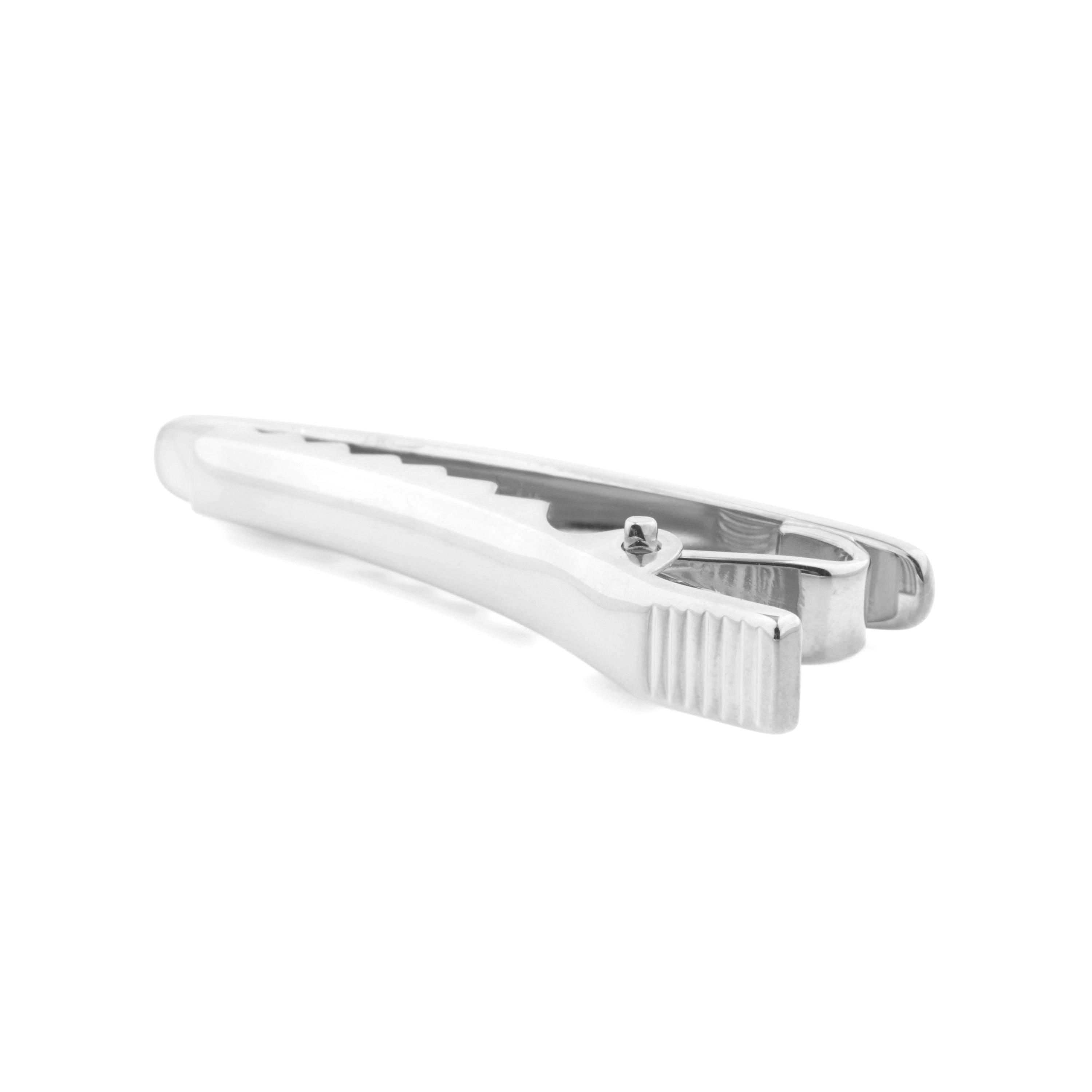 925s Silver Short Oval Tie Clip - 3