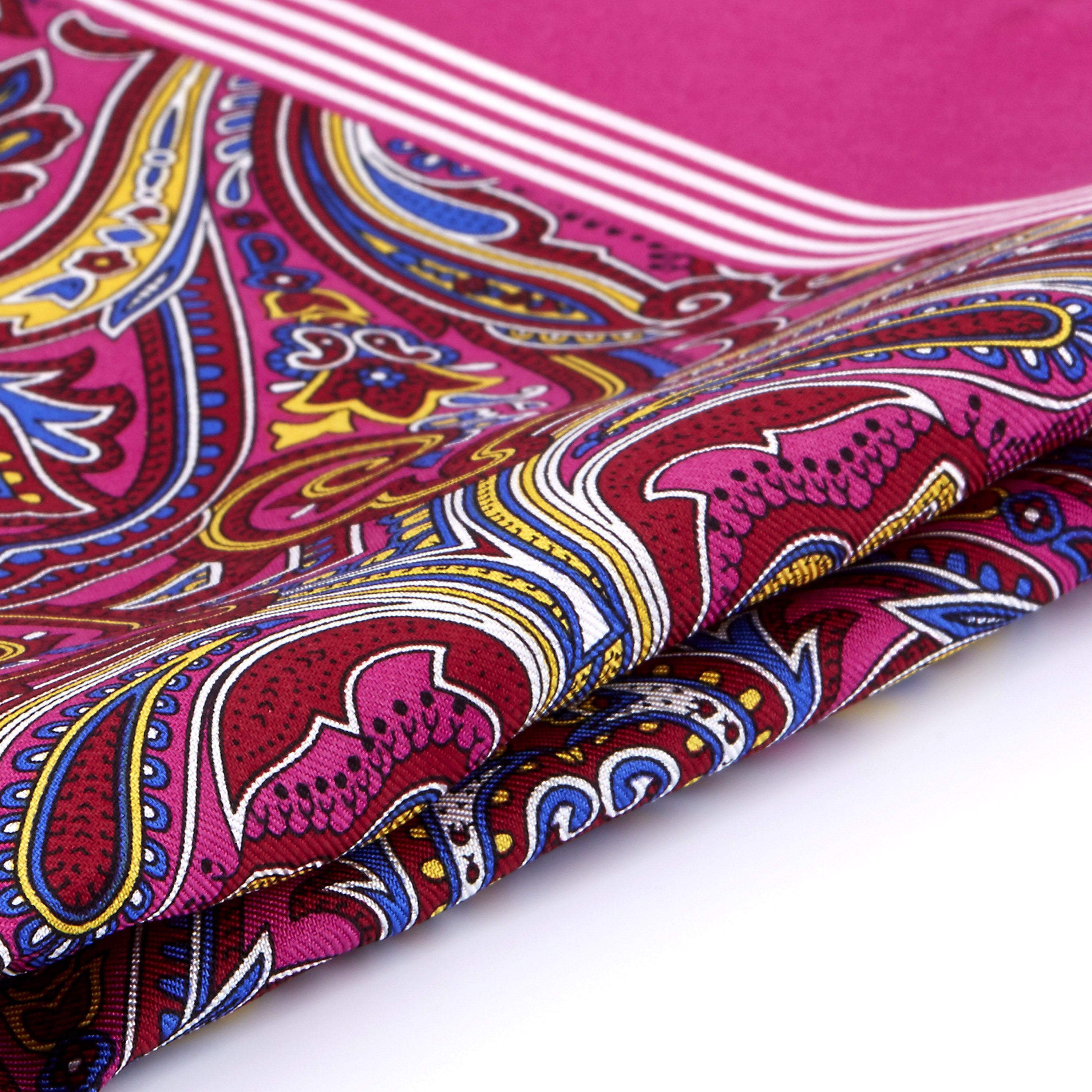 Flowery Pink Silk Pocket Square - 2