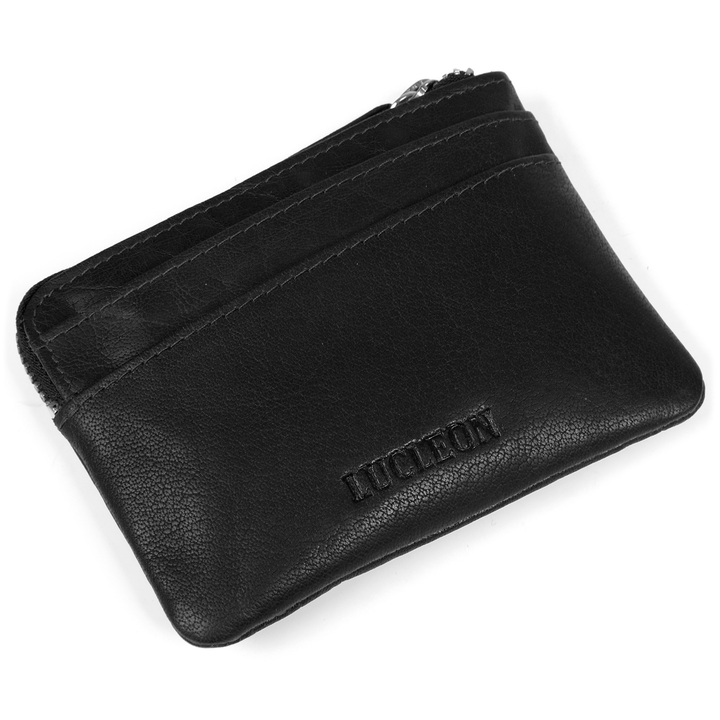 Montreal Zipped Black RFID Leather Pouch - 3