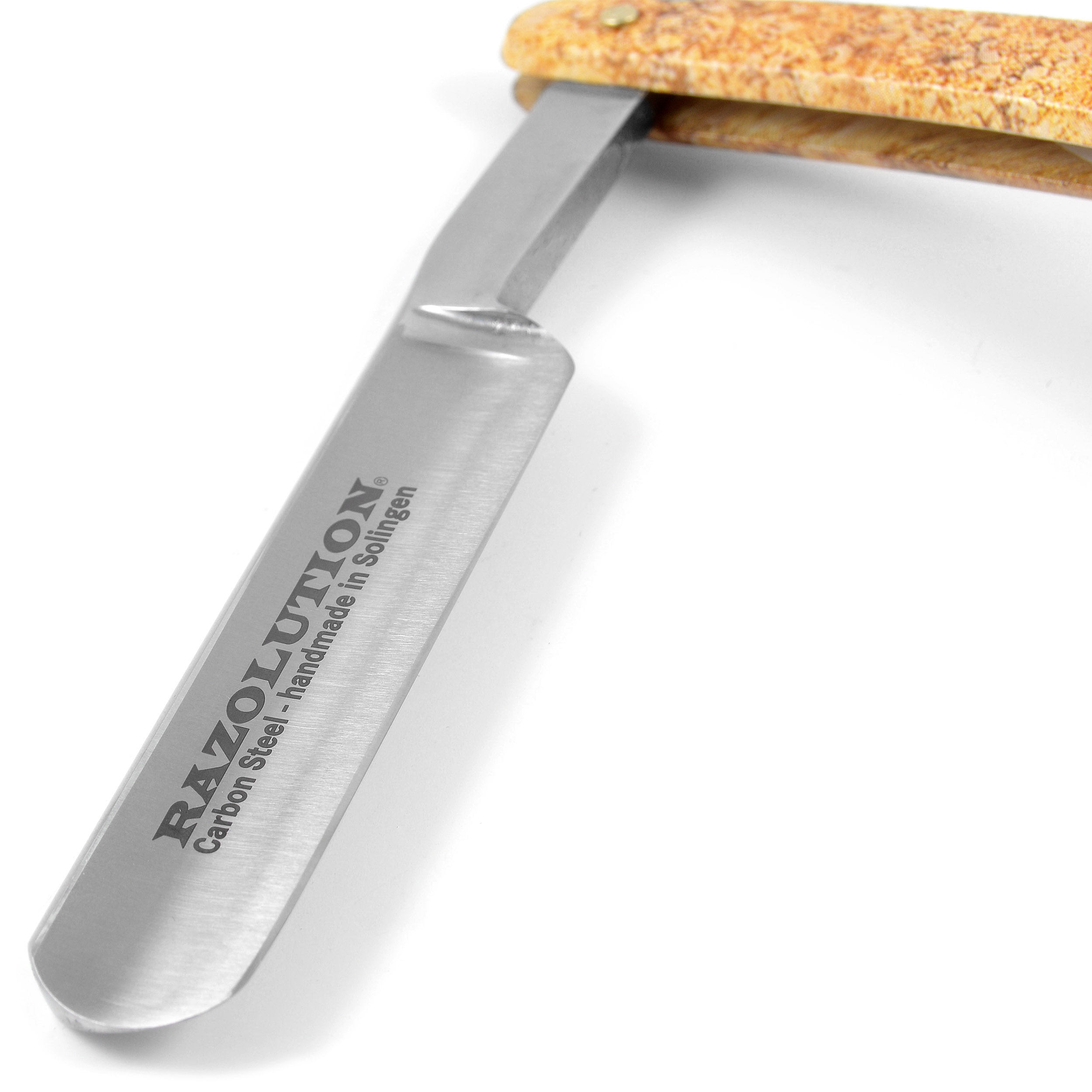 Kohlenstoffstahl Rasiermesser in Bernsteinfarbe - 3