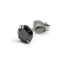 Aura | 6 mm titan svart zirkonia-stiftøredobb Aura | 6 mm titan svart zirkonia-stiftøredobb
