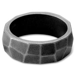 Jax Grey Stainless Steel Wide Band Ring