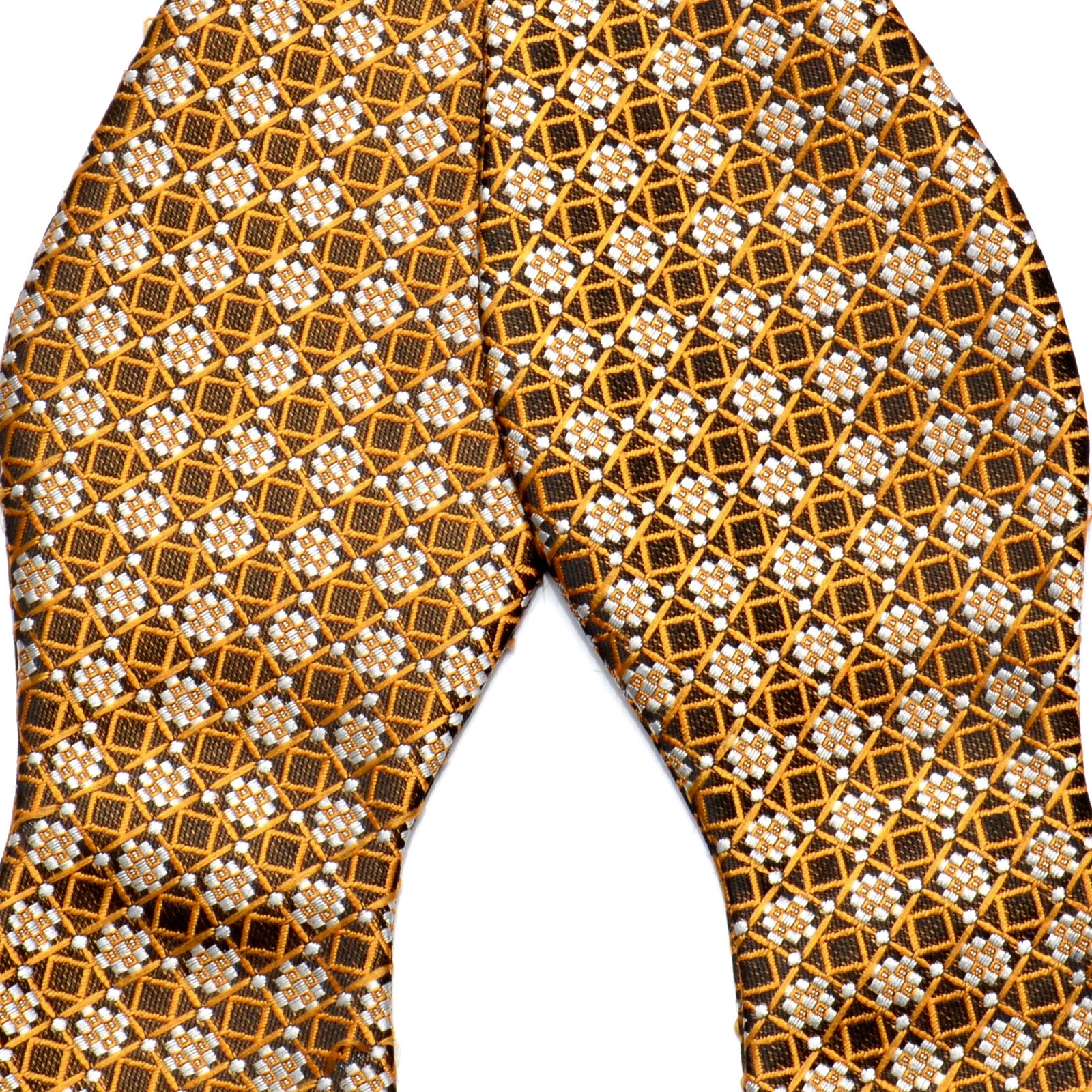 Nœud papillon à nouer brun et jaune de style rétro - 2