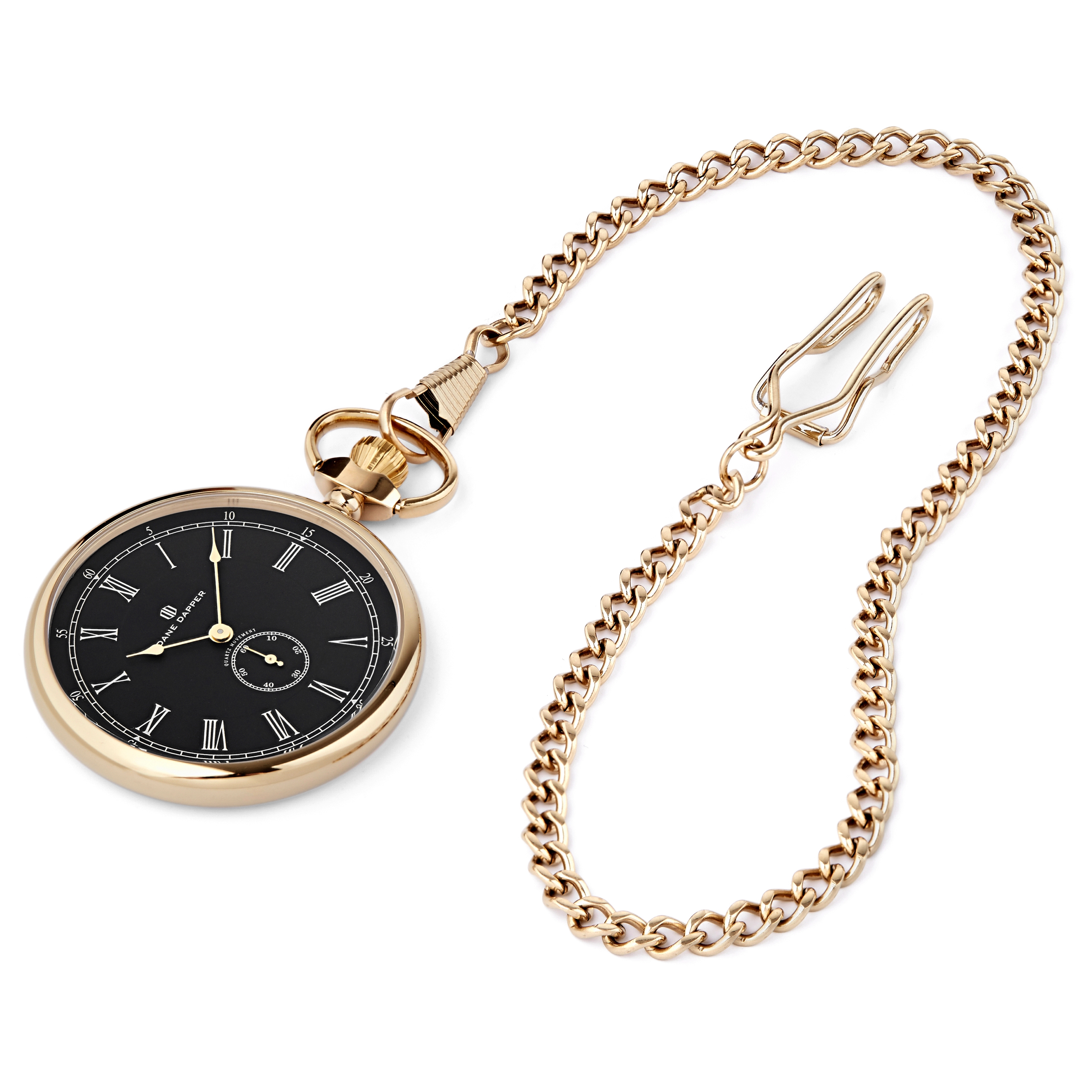 Rosegold-Toned & Black Time Keeper Pocket Watch - 1