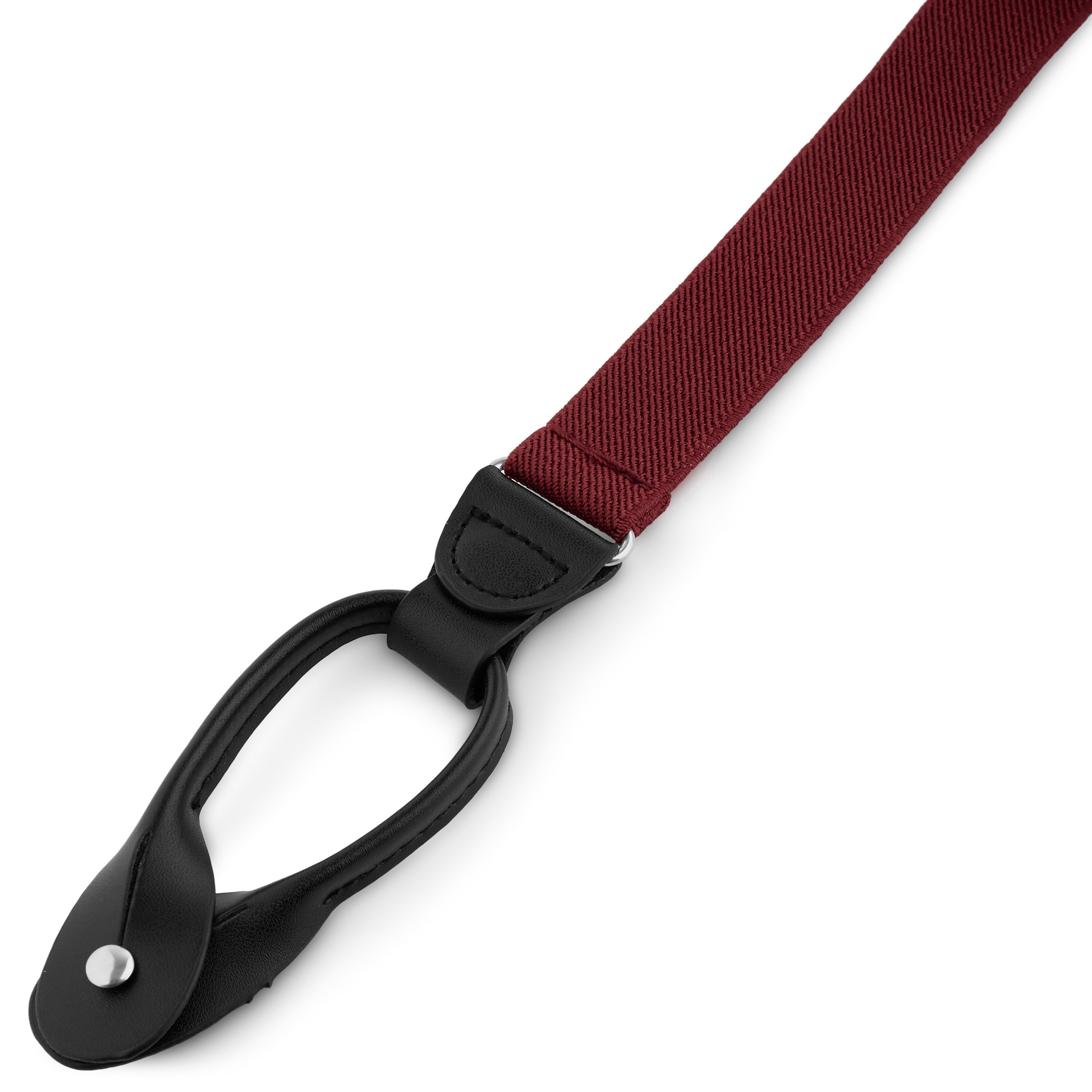 Smale Burgunderfargede Bukseseler med Knappefeste - 2