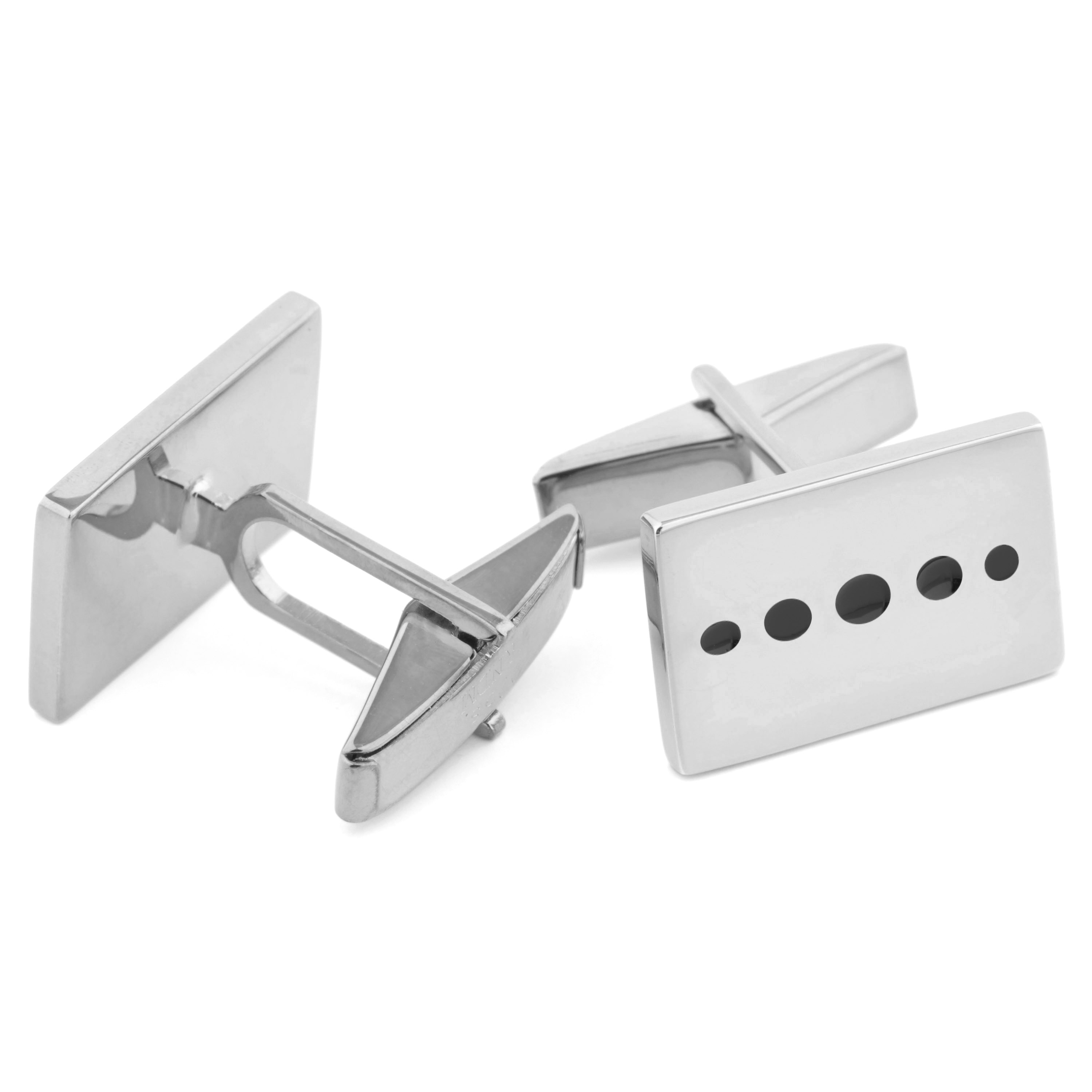 Manžete od srebra 925 s crnim točkama - 2