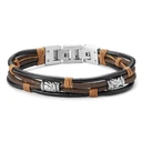 Brunt og Svart Icon Armbånd av Skinnsnorer Brunt og Svart Icon Armbånd av Skinnsnorer