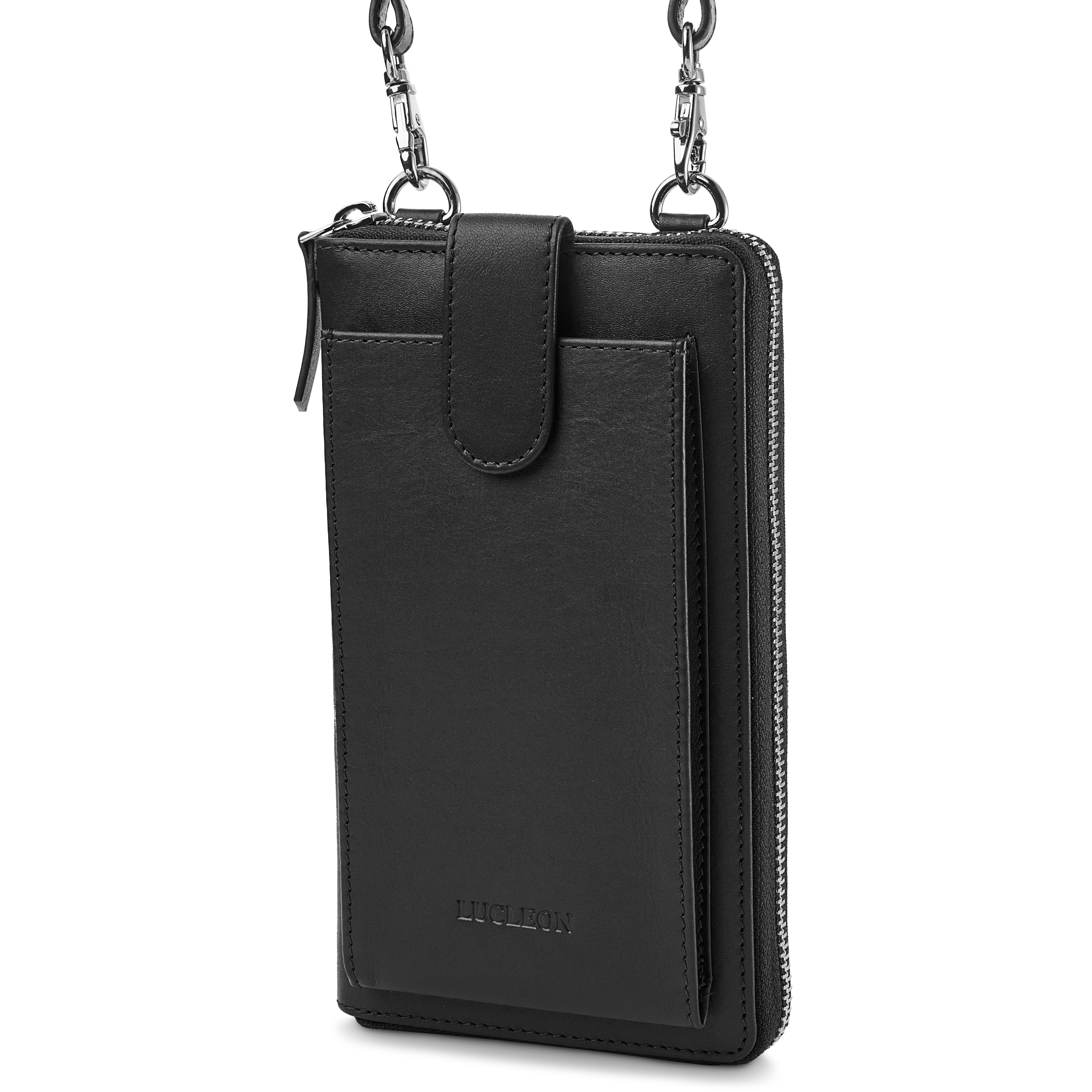 Black Leather Mobile Phone Bag - 2
