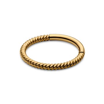 8 mm Gold-Tone Surgical Steel  Wire Piercing Ring