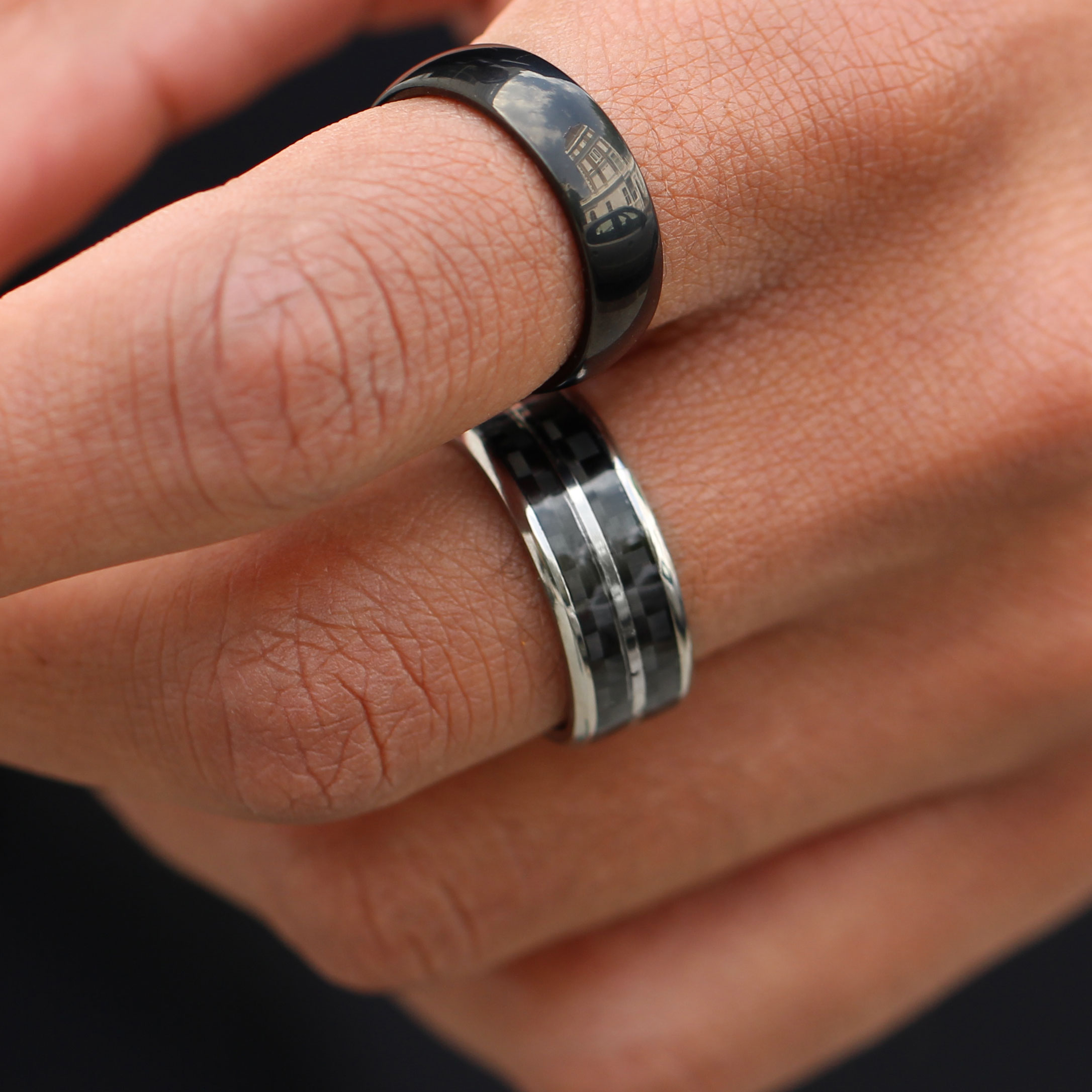 Raidallinen titaani-hiilikuitusormus - 3