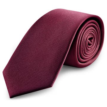 Cravată bordo ripsată de 8 cm