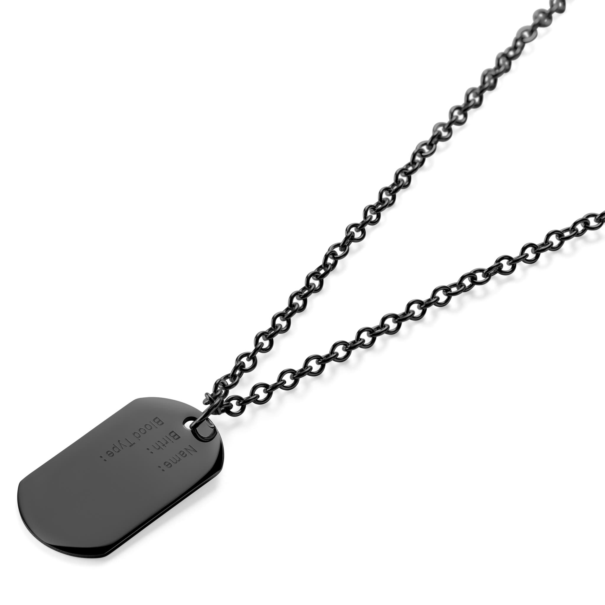 Dog tag necklace black Outlet