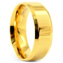 8 mm Polished Gold-Tone Angular Ring