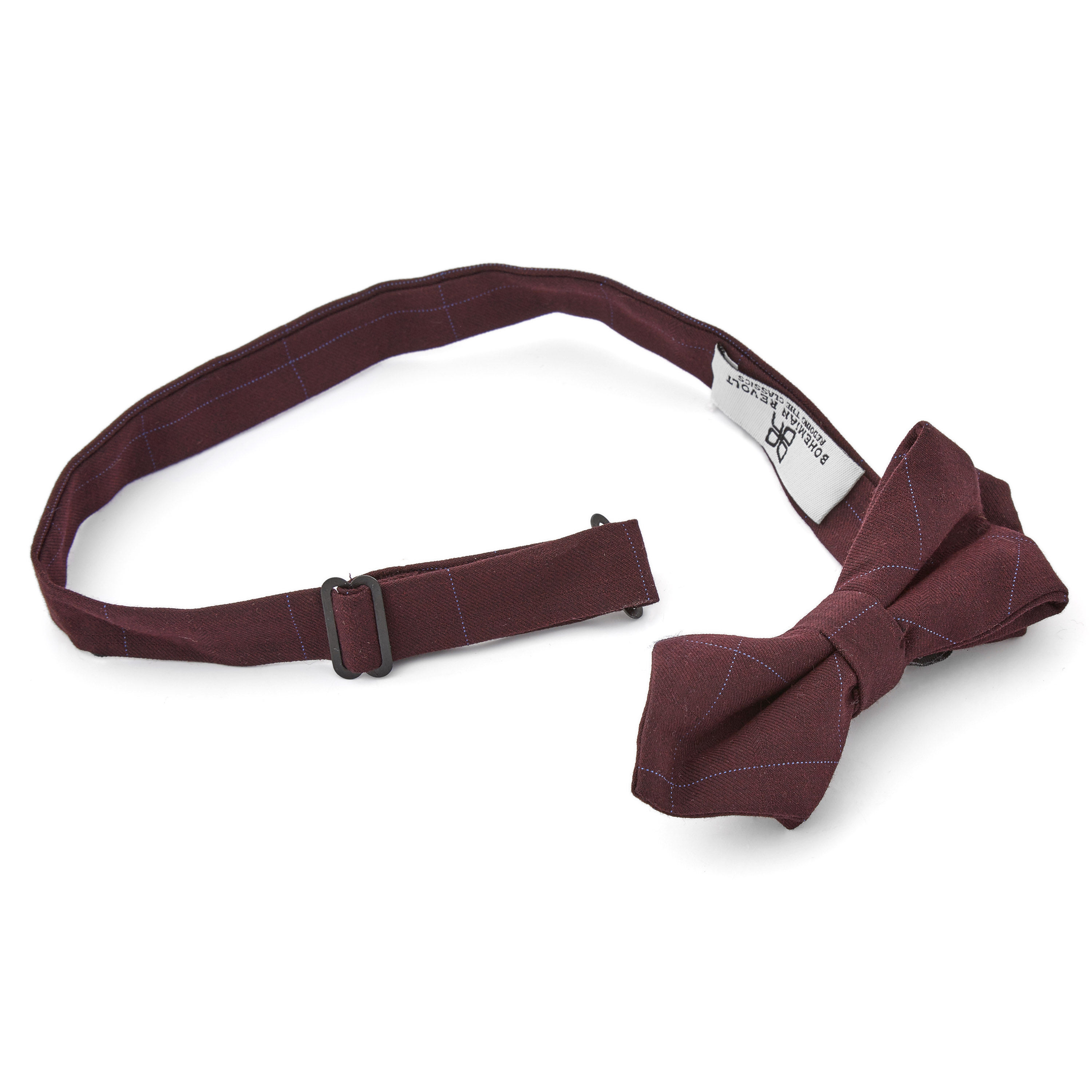 Bordó-kockás pamut csokornyakkendő - 2