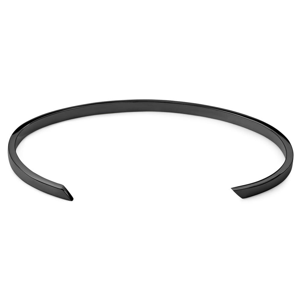 hover: 3 mm Poleret Sort Justerbart Rustfri Stål Manchetarmbånd hover: 3 mm Poleret Sort Justerbart Rustfri Stål Manchetarmbånd
