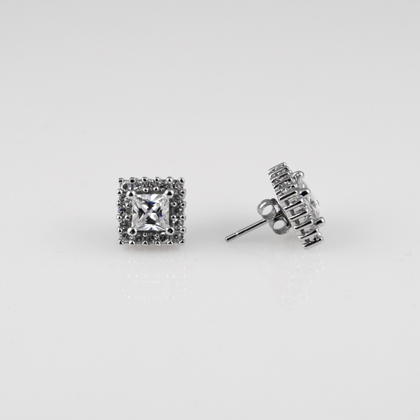 Sølv Midte Bling Øreringe - 3