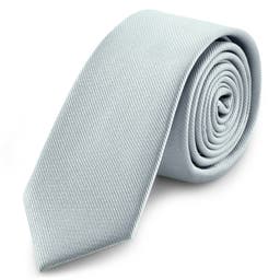 Cravată albastru arctic ripsată îngustă de 6 cm
