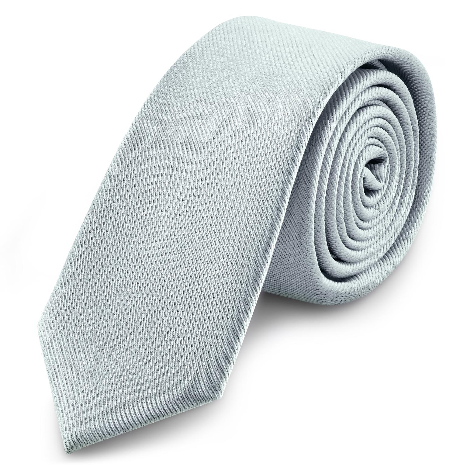 Corbata delgada de grogrén azul ártico de 6 cm Corbata delgada de grogrén azul ártico de 6 cm