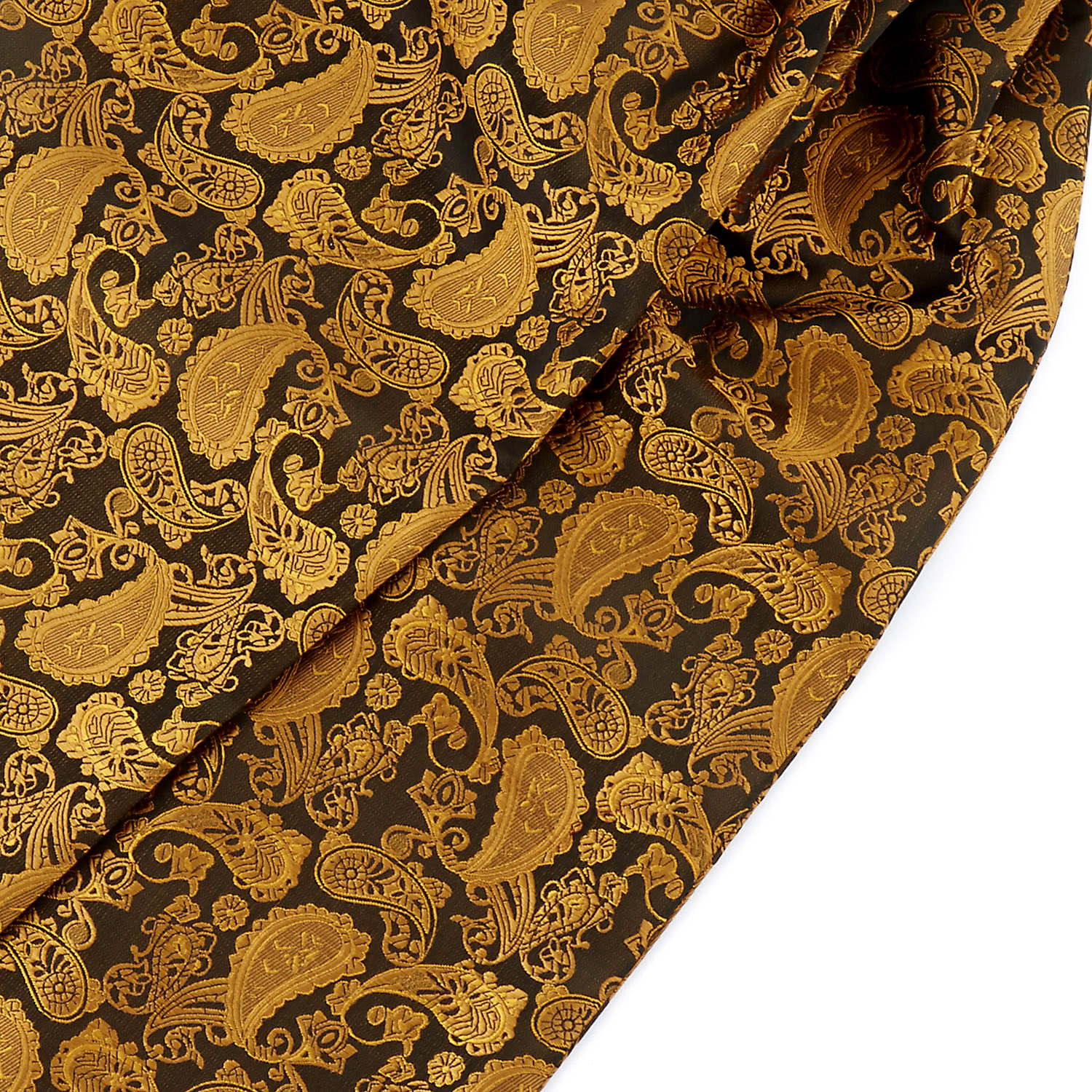 Gold & Brown Paisley Polyester Ascot - 2