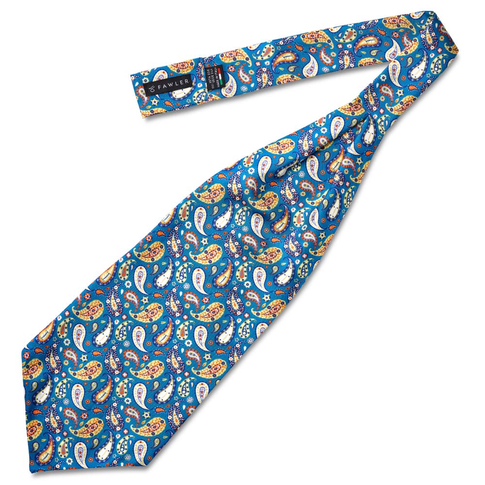 hover: Virtuo | Green and Yellow Paisley Silk Ascot hover: Virtuo | Green and Yellow Paisley Silk Ascot