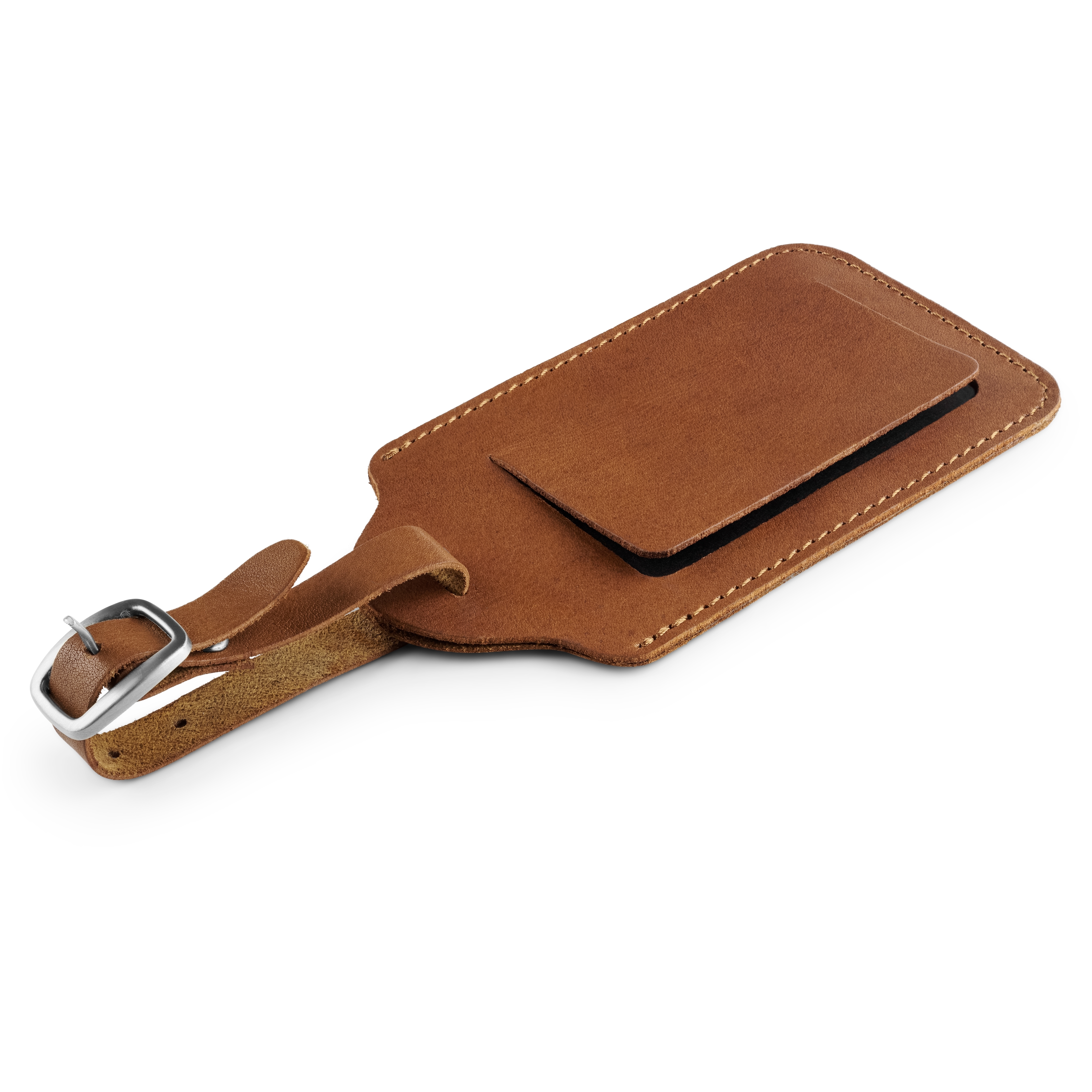 Luggage Tag | Cambodia Tan Full-Grain Buffalo Leather  - 2