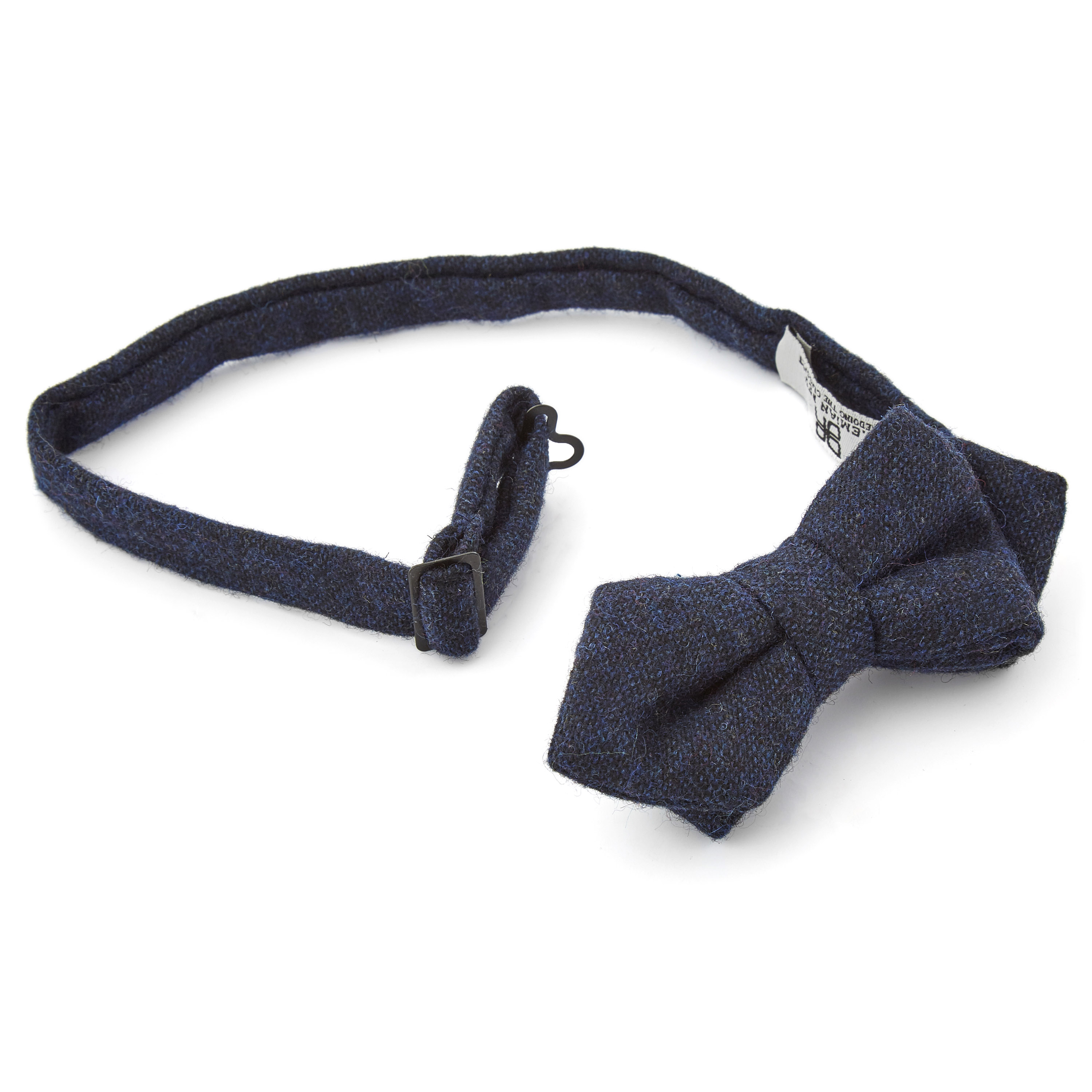 Granatowa wełniana szpiczasta muszka - 2