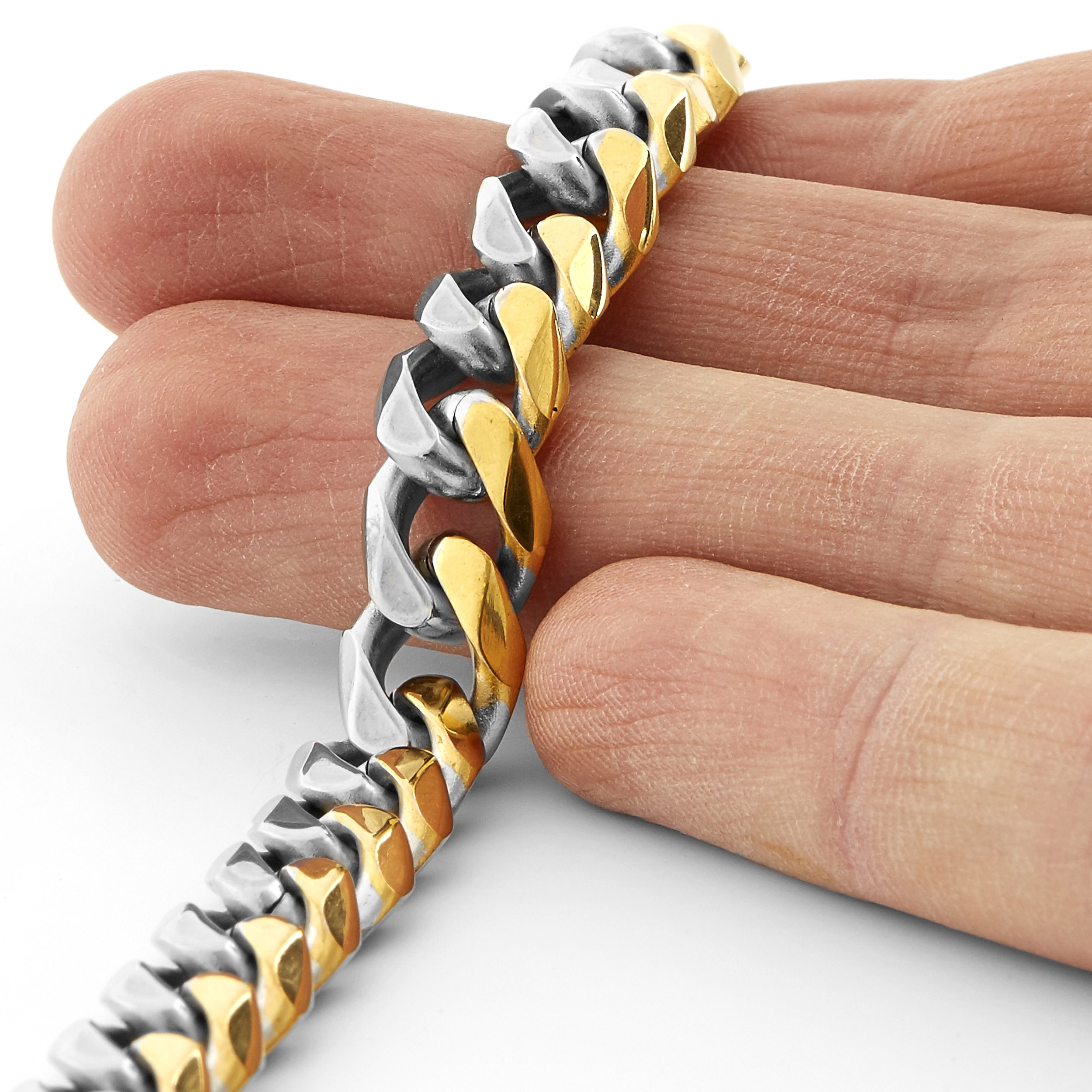 Hopean- & kullanvärinen paksu ketju - 2